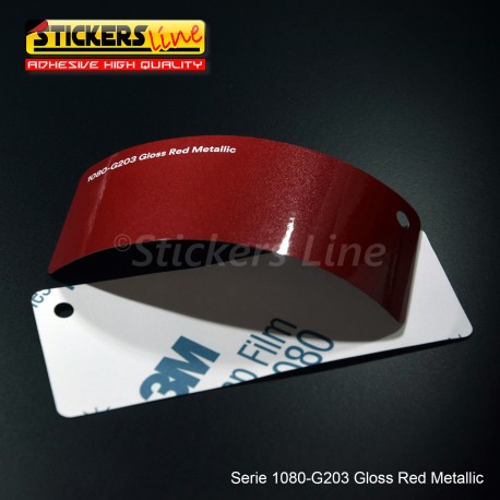 Pellicola adesiva 3M rosso metallizzato lucido serie 1080 cod. G203 adesivo cast film metallic red car wrapping auto moto