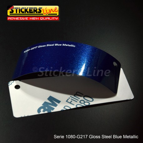 Pellicola adesiva 3M blu acciaio metallizzato lucido serie 1080 cod. G217 adesivo cast film metallic blu car wrapping auto moto