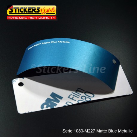 Pellicola adesiva 3M blu metallizzato opaco serie 1080 cod. M227 adesivo cast film metallic blu car wrapping auto moto