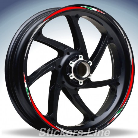 Adesivi ruote moto strisce cerchi per MV Agusta BRUTALE 750 Mod. Racing 3 wheel