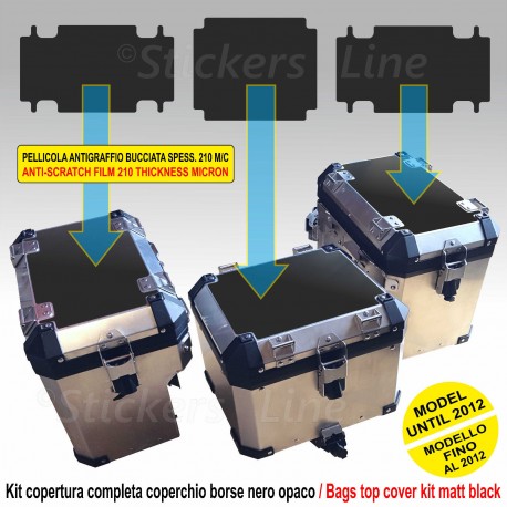 Kit 3 adesivi COPERCHIO SUPERIORE valigie BMW R1200GS ADV bags stickers 2012