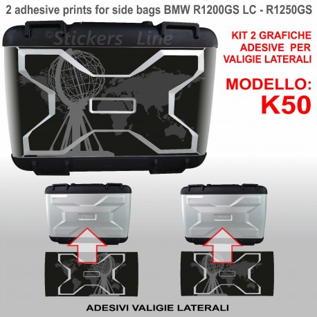 Adesivi Compatibili Moto BMW R 1200 1250 RT Carene Valigie Nero Rosso Rt Nk 02