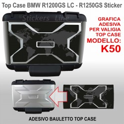 Adesivo borsa TOP CASE valigia K50 BMW R1200GS - R1250GS grafica CAPONORD 2013