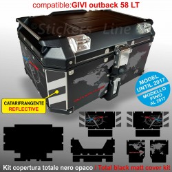 Kit adesivi COMPATIBILI bauletto top case GIVI 58 LT 2017 BMW R1200 R1250 GS T2