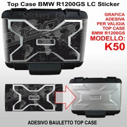 adesivo top case bauletto vario BMW R1200GS Planisfero Bussola K50 dal 2013 BLK
