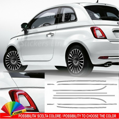 Fasce adesive Fiat 500 strisce bordini striscette sottili carrozzeria fascette