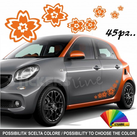Kit 45 adesivi Fiori auto moto scooter decal vinyl fiore flower car stickers M11