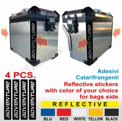 4 Adesivi Catarifrangenti Valigie LATERALI BMW R1200GS R1250 ADV Reflective #
