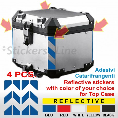 4 Adesivi Catarifrangenti Valigie BMW R1200 R1250GS Top Case TRATTEGGIATI Reflective