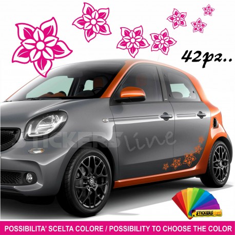 Kit 45 adesivi Fiori auto moto scooter M17 decal vinyl fiore flower car stickers