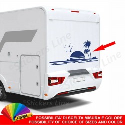 Adesivo per camper MARE SOLE e GABBIANI compatibile adria arca elnagh rimor roller team mc louis laika carthago ecc