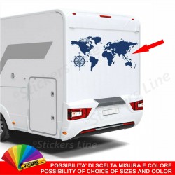 Adesivo per camper ROSA dei VENTI PLANISFERO compatibile adria arca elnagh rimor roller team mc louis laika carthago ecc