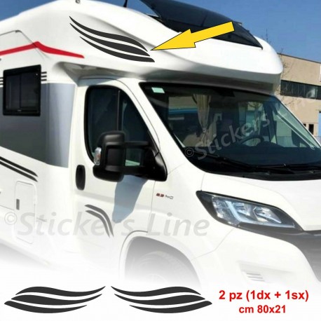Adesivi per camper ONDE ALI adesivo roulotte furgoni barche cm 80x21