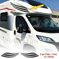 Adesivi per camper ONDE ALI adesivo roulotte furgoni barche cm 100x26
