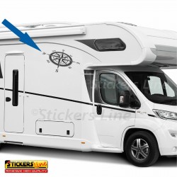 Adesivo ROSA DEI VENTI per camper,roulotte, furgoni,barche in vinile 60 x 36 cm