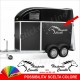 2 Adesivi TRASPORTO CAVALLI rimorchio adesivo cavallo carrello traino M4 90 x 40