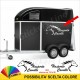 2 Adesivi TRASPORTO CAVALLI rimorchio adesivo cavallo carrello traino M4 110x50