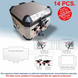 Kit COMPLETO adesivi top case bauletto BMW R1200 R1250GS ADV BUSSOLA PLANISFERO bags