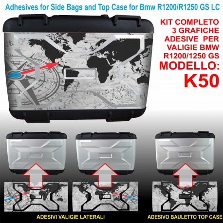 Adesivi BMW WORLD stampe borse alluminio valigie R1200 R1250GS Adventure bags stickers