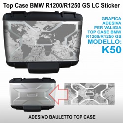 Adesivo valigia top case vario BMW R1200 R1250GS (Globo Grigio) bags stickers