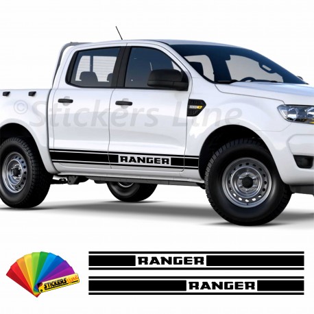 2 Adesivi compatibili fiancate fuoristrada Ford Ranger 4x4 off road