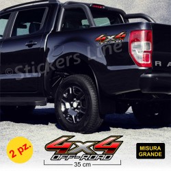 Adesivi 4x4 OFF-ROAD stampati a colori 35 cm scritte adesive 4 x 4 fuoristrada