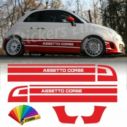 Fasce adesive laterali Compatibili abarth Fiat 500 Rally R3T ASSETTO CORSE