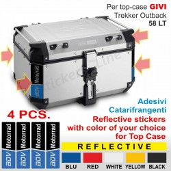4 Adesivi Catarifrangenti ADV Motorrad Top Case GIVI 58 LT Trekker Outback BMW KTM GUZZI ecc