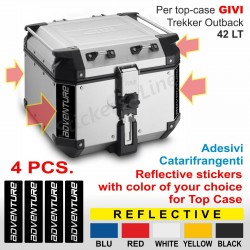 4 Adesivi Catarifrangenti adventure Top - Case 42 LT GIVI Trekker Outback BMW KTM GUZZI
