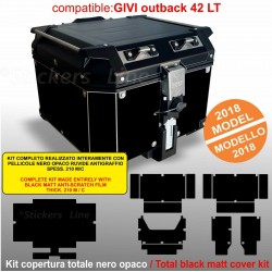 Kit adesivi bauletto top case BMW R1200GS - R1250GS NERO ANTIGRAFFIO dal 2013