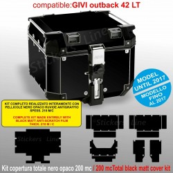 Kit adesivi bauletto top case GIVI 42 LT NERO ANTIGRAFFIO total black fino 2017