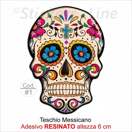 Adesivo RESINATO teschio messicano mod. 01 teschi messicani auto moto camper ecc