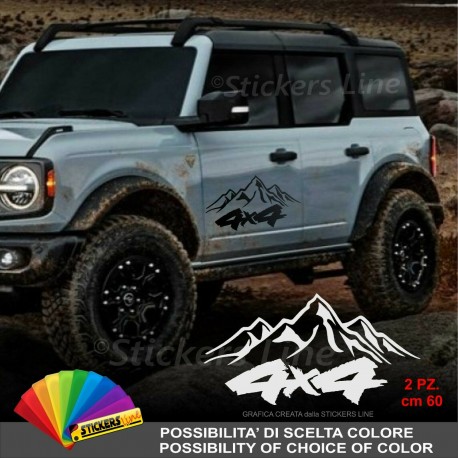 2 Adesivi fuoristrada Montagna 4x4 off road jeep suzuki nissan land rover toyota