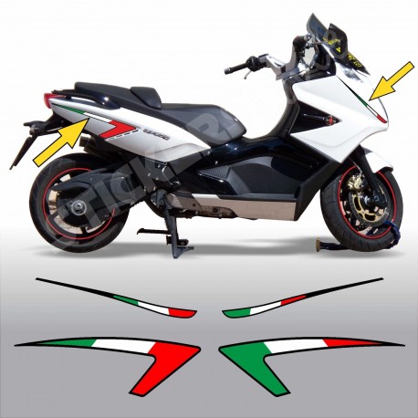 Adesivi carena Gilera GP800 TRICOLORE italiano scudo anteriore fianchetti posteriori gp