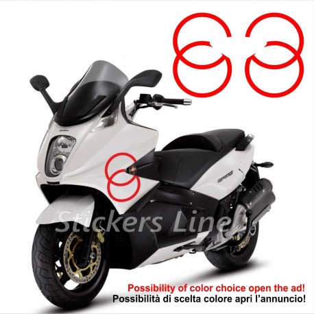 2 adesivi scudo anteriore Doppio Anello per Gilera GP800 GP 839 corsa gp 800
