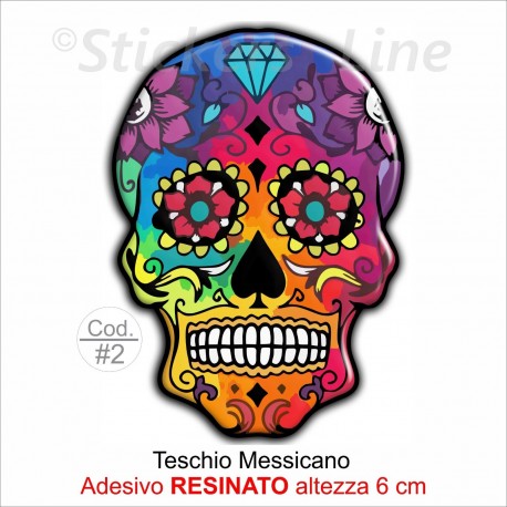 Adesivo RESINATO teschio messicano mod. 02 teschi messicani auto moto camper ecc