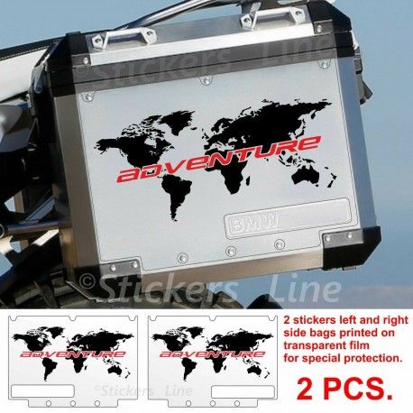 Adesivi BMW WORLD stampe borse alluminio valigie R1200GS Adventure bags stickers