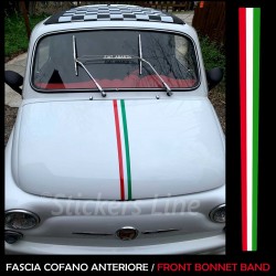 Adesivo Cofano Tricolore su misure per Fiat 500 vecchio modello 500 abarth L ecc