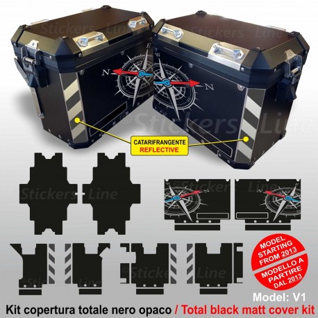 Adesivi BMW BUSSOLA borse valigie R1200 R1250GS adventure rosa dei venti bags stickers V1