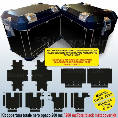 Kit adesivi valigie BMW R1200GS copertura NERO ANTIGRAFFIO bags stickers 2012