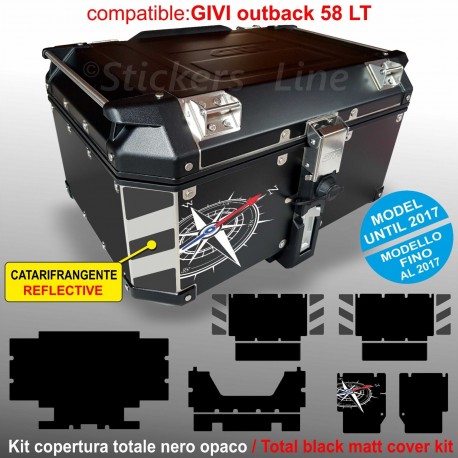 Kit adesivi COMPATIBILI bauletto top case GIVI 58 LT 2017 BMW R1200 R1250 GS T2