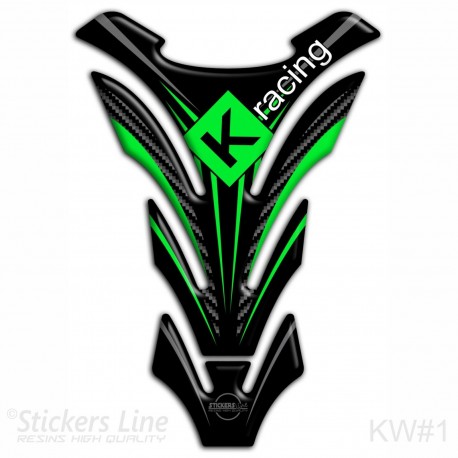 Paraserbatoio resinato compatibile Kawasaki Racing Team Tank Pad in gel 3D KW-11