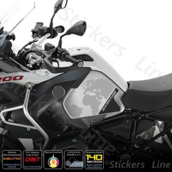 Adesivi Serbatoio BMW R 1200 1250 gs Adventure LC GS - GLOBO - gray black