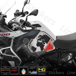 Adesivi Serbatoio BMW R 1200 1250 gs Adventure LC GS - GLOBO - black red