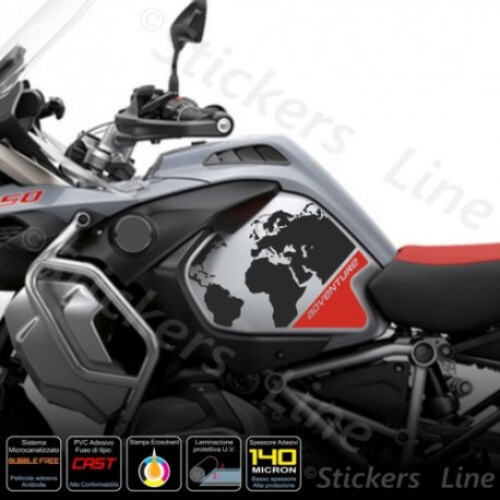 Adesivi Serbatoio BMW R 1200 1250 gs Adventure LC GS - GLOBO - black - red