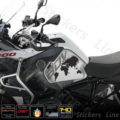 2 Adhésifs Flanc GS Réservoir BMW R 1200 1250 GS Adventure LC Carbone