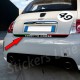 Adesivo Fiat 500 595 695 Abarth ASSETTO CORSE fondo nero + tricolore baule post.