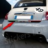 Adesivo Fiat 500 595 695 Abarth ASSETTO CORSE fondo nero + tricolore baule post.
