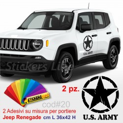 2 Adesivi Stella Militare portiere Jeep Renegade Us Army effetto consumato c#20
