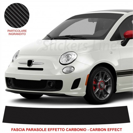 Fascia parasole Fiat 500 compatibile effetto CARBONIO adesivo parabrezza